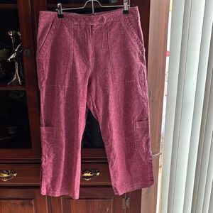 Red Corduroy Capris